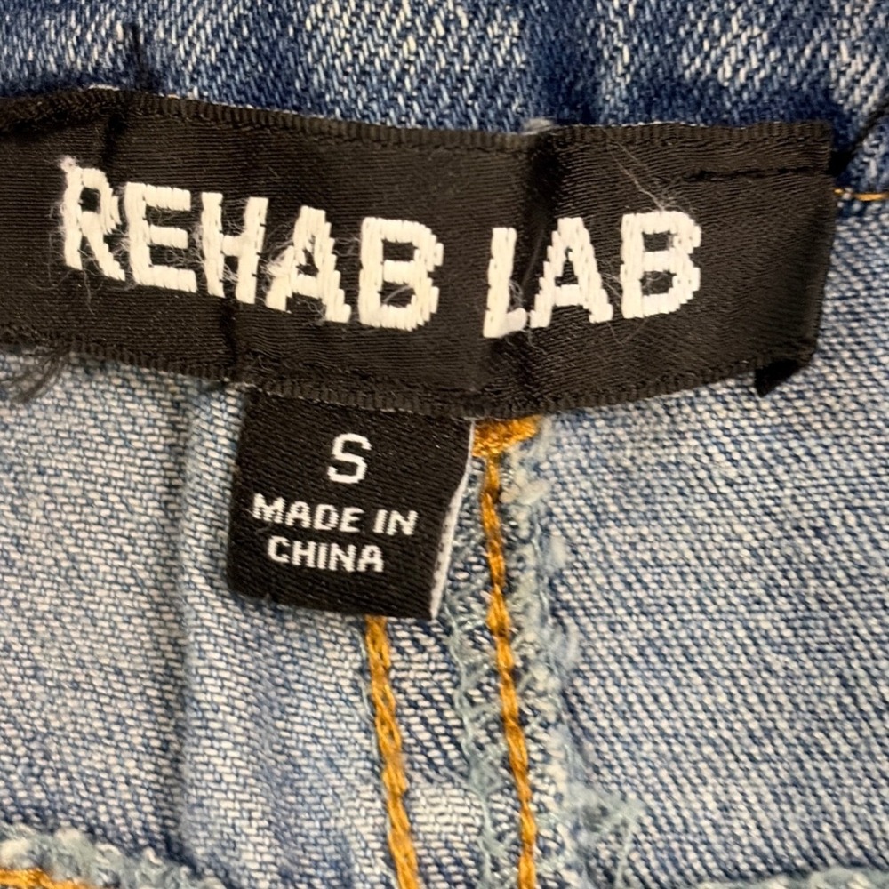 Rehab Lab Y2K Womens Distressed Fringe Straight Leg Jeans S Blue Streetwear - Picture 4 of 6